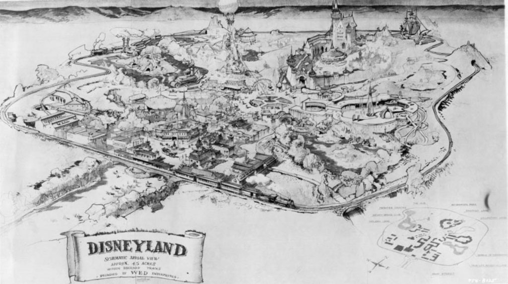 Disneyland aerial view drawing
